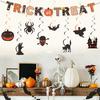 Halloween Party Festive Atmosphere Decor Banner Bat Pumpkin Spider Spiral Ornament Hanging Pendant For All Saints' Day Party
