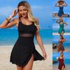 Women’s Summer Bathing Suit Fashion Swim Dress One-Piece Swimsuit, Backless Swimwear