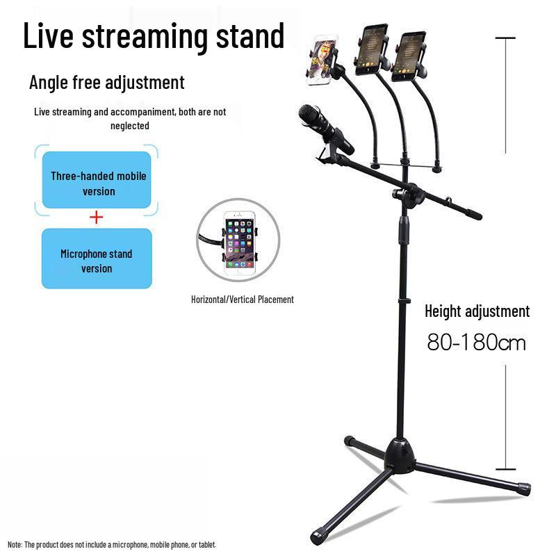 Kids' All-in-One Stage Mic with Folding Tripod for Singing & Streaming