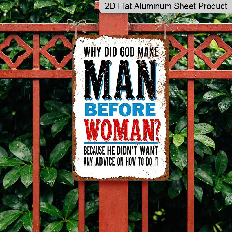 2D Flat, 1pc Humorous Wall Art Sign - Aluminum Metal Plaque with Funny Quote, 8x12 Inch Indoor/Outdoor Decorative Hanging Sign for Home, Office, Bar