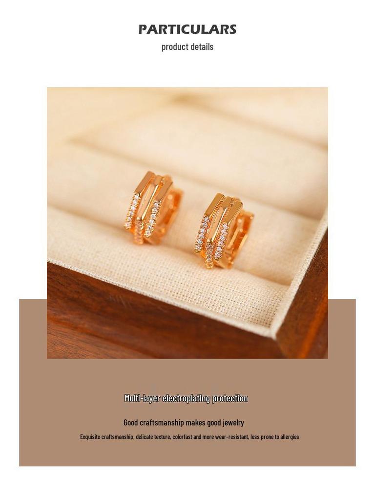 2024 Luxury Zircon Ear Cuffs: Women's Versatile High-End Fashion Hoops