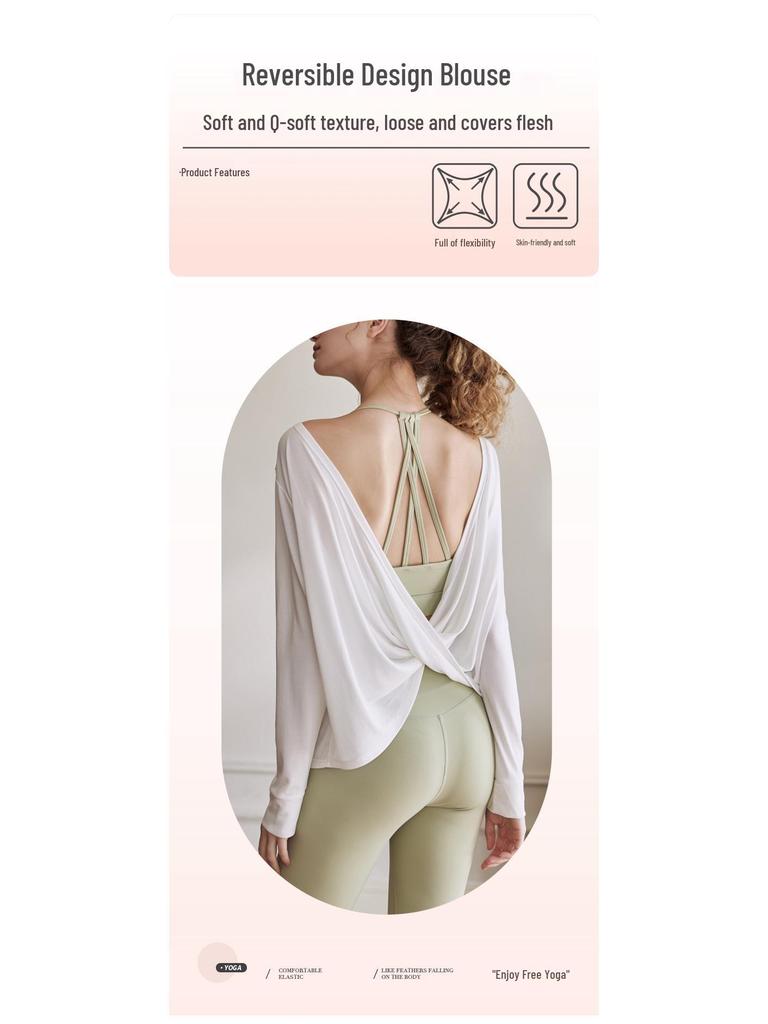 Women’s Spring/Summer Backless Flowy Yoga Top for Outdoor Pilates & Fitness