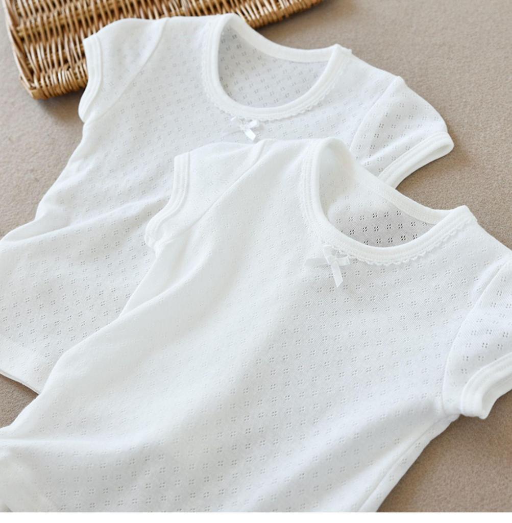 Children's Cotton Vest - Seamless Mesh Top, Solid Color, Round Neck, Loose Fit T-shirt for Boys and Girls