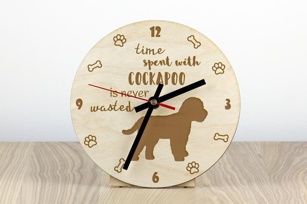 Cockapoo, Cockerpoo, Cockerdoodle - clock with dog, wooden clock with engraving, personalised clock by Art-Dog
