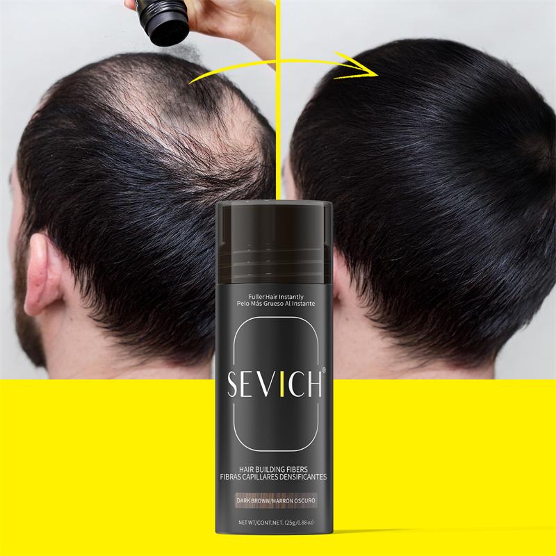 SEVICH Hair Fibers Powder 25g Natural Keratin Hair Building Fiber Instantly Thickens & Volumizes For Men Women Hair Concealer Powder