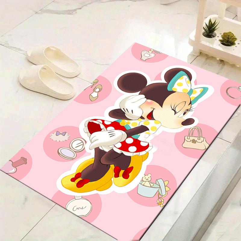 

1pc Minnie Pattern Area Rug Soft Flannel Floor Mat for Living Room,Office,Bedroom and Carpet,Sofa Coffee Table Floor Mat 60cm by 90cm