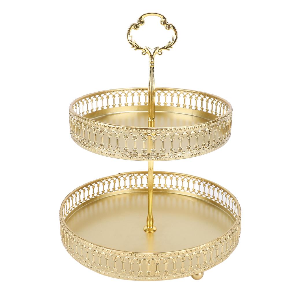 Patrový podnos Snadná montáž Kovový Velká kapacita 2patrový Servírovací stojan na ovoce Dezert Dort Svačina