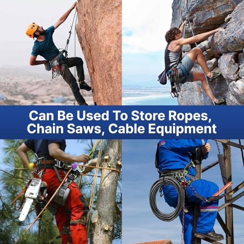 Shamiina [One-Handed Operation] Aluminum Tree Climber Hook with Drop Prevention Design, Compatible with XL Chainsaws, Tool Hanger with Two Holes for E