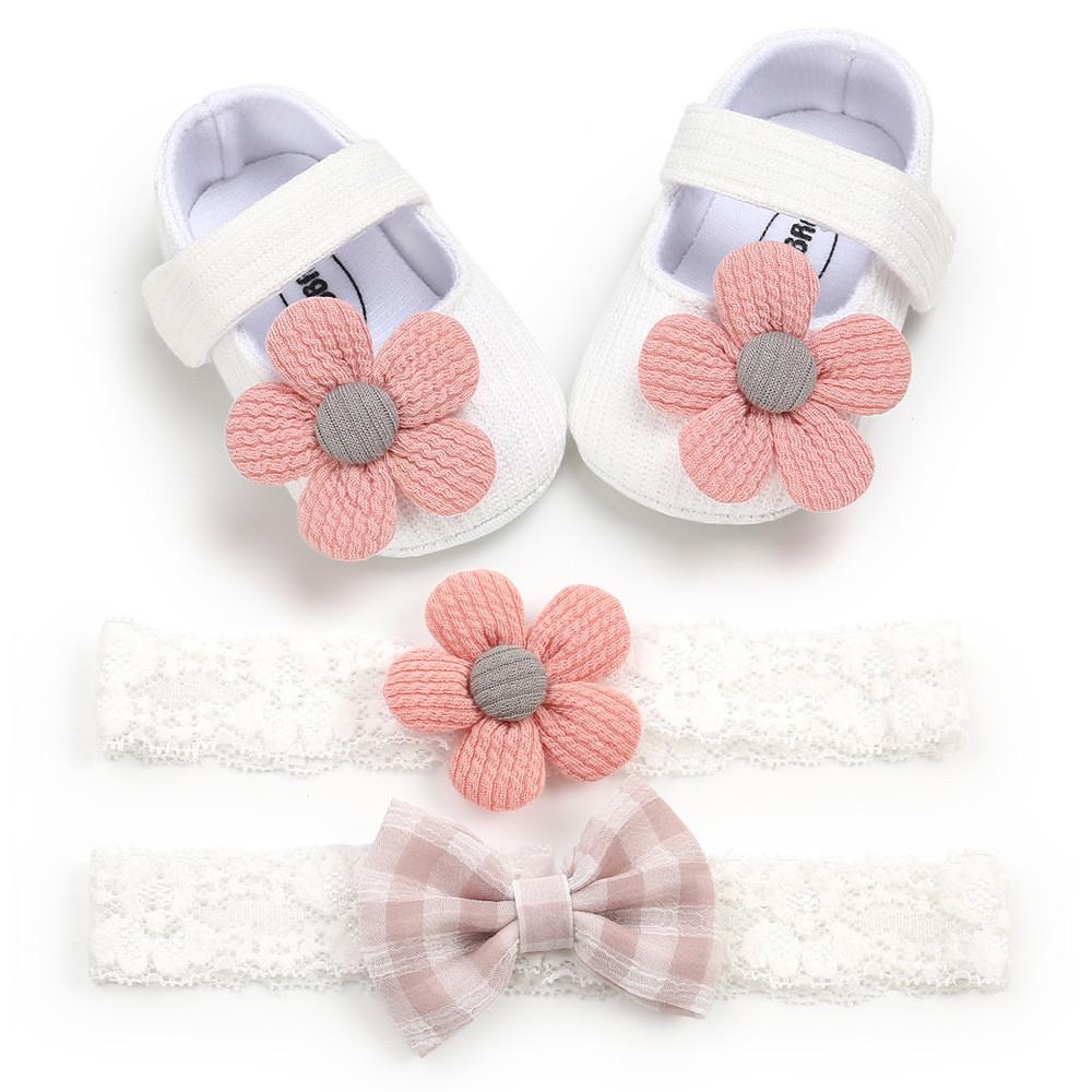 Baby Girl Princess Shoes With Flower Decoration For Spring And Fall Play