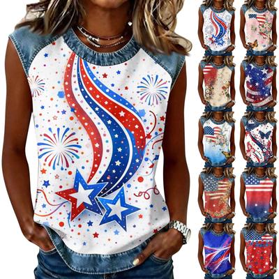 Women's Casual Round Neck Pullover Printed T-Shirt Top