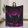 Teto Kasane Chibi Cartoon Anime Blanket  Warm Novelty Plush Throw Blanket For Couch Chair Sofa Bed Flannel Bedspread Bed Cover