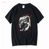 Japanese Oni Mask Fire Print T-shirt