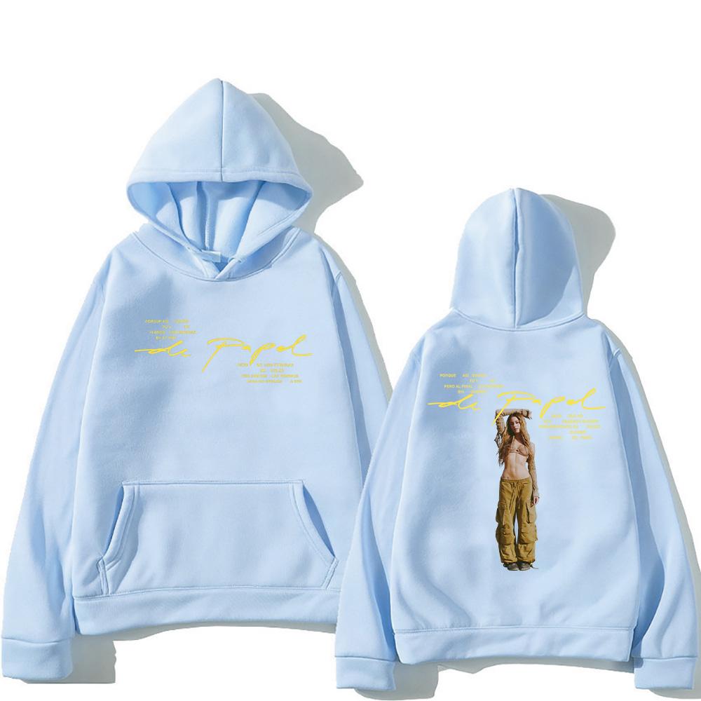 Singer TINI De Papel Hoodies Men Women Vintage Aesthetic Pullovers Fashion High Street Sweatshirt Long Sleeve Clothes Streetwear