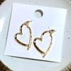Stylish Heart Shaped Earrings Alloy Material Ear Studs Heart Ear Pendant Trendy Dangle Earring for Fashion Forward Women