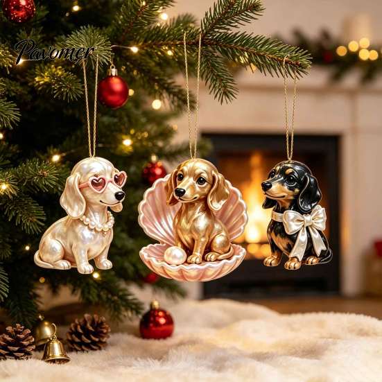 Holiday Dog Advent Calendar 2026 Dachshund Calendar, 24 Days Collectible Surprises with 2D Christmas Ornaments Festive Puppy Figures for Lovers Family