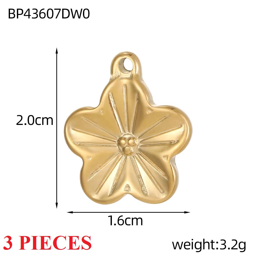 3PCS/LOT CARLIDANA Handmade Gold Plated Stainless Steel Charms, Sun Star Flower Butterfly Pendants for Bracelet Necklace Making