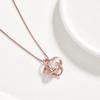 Rockyu Women's Necklace - Popular Brand - Pink Gold, Zirconia, Large Diamond, Windmill, Planet Pendant - Beautiful Sterling Silver 925 Necklace - New