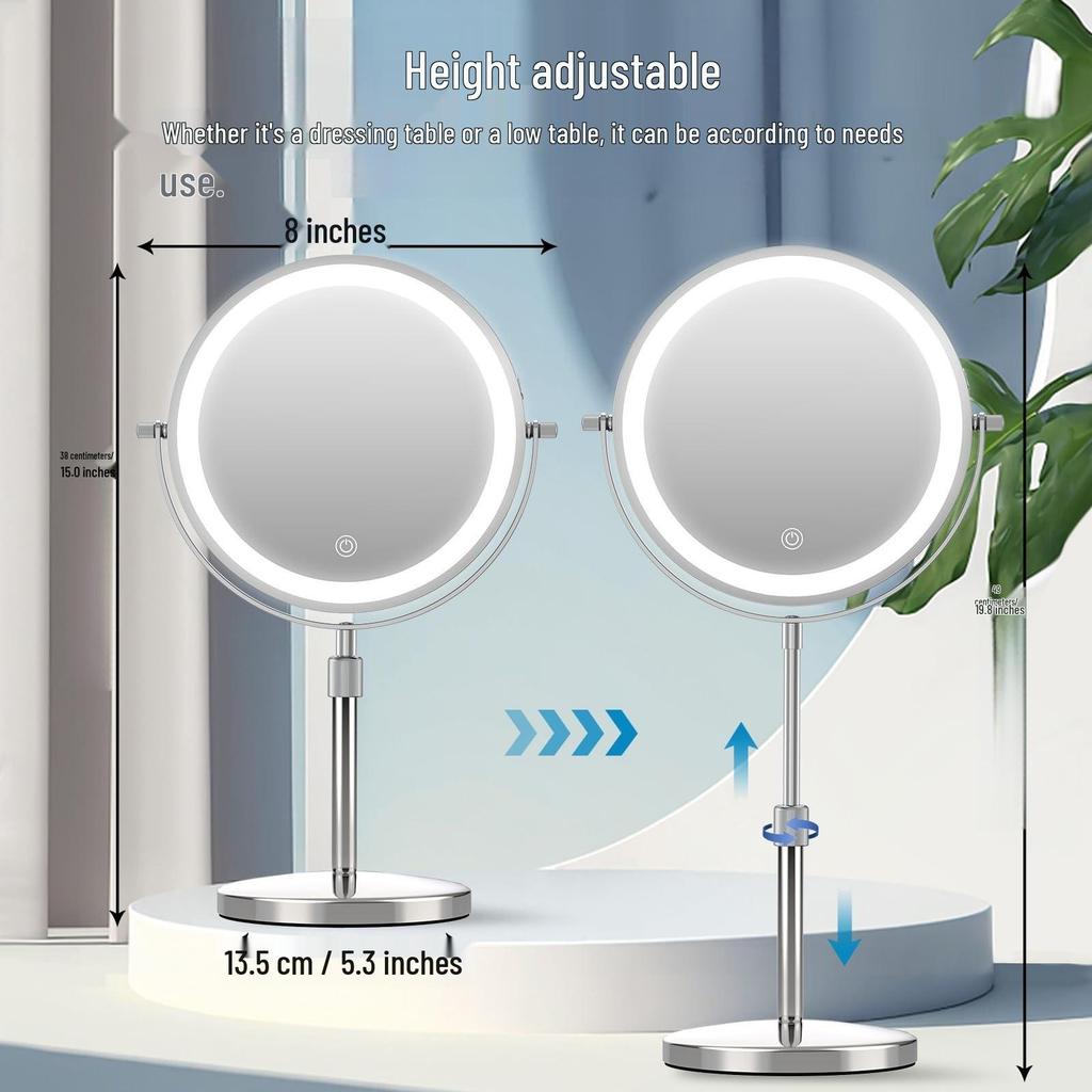 European Style Double-Sided HD Magnifying Makeup Mirror for Bathroom or Dressing Table
