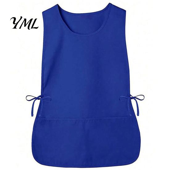 Heavy Duty Craft Apron for Women Unisex Cobbler Smock with 2 Deep Pockets, Adjustable Side Work Pockets Ties Server Apron, Polyester Vest Kitchen