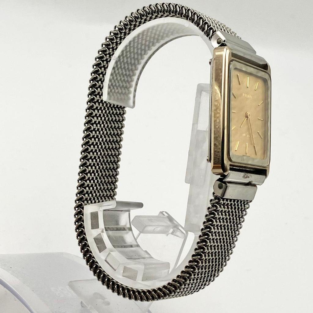 Used Working item Rado Diastar Watch Men's Gold Dial Square New Battery RADO DIASTAR Silver QZ
