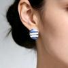 New European and American fashion luxury enamel color stud earrings women's simple niche versatile temperament earrings