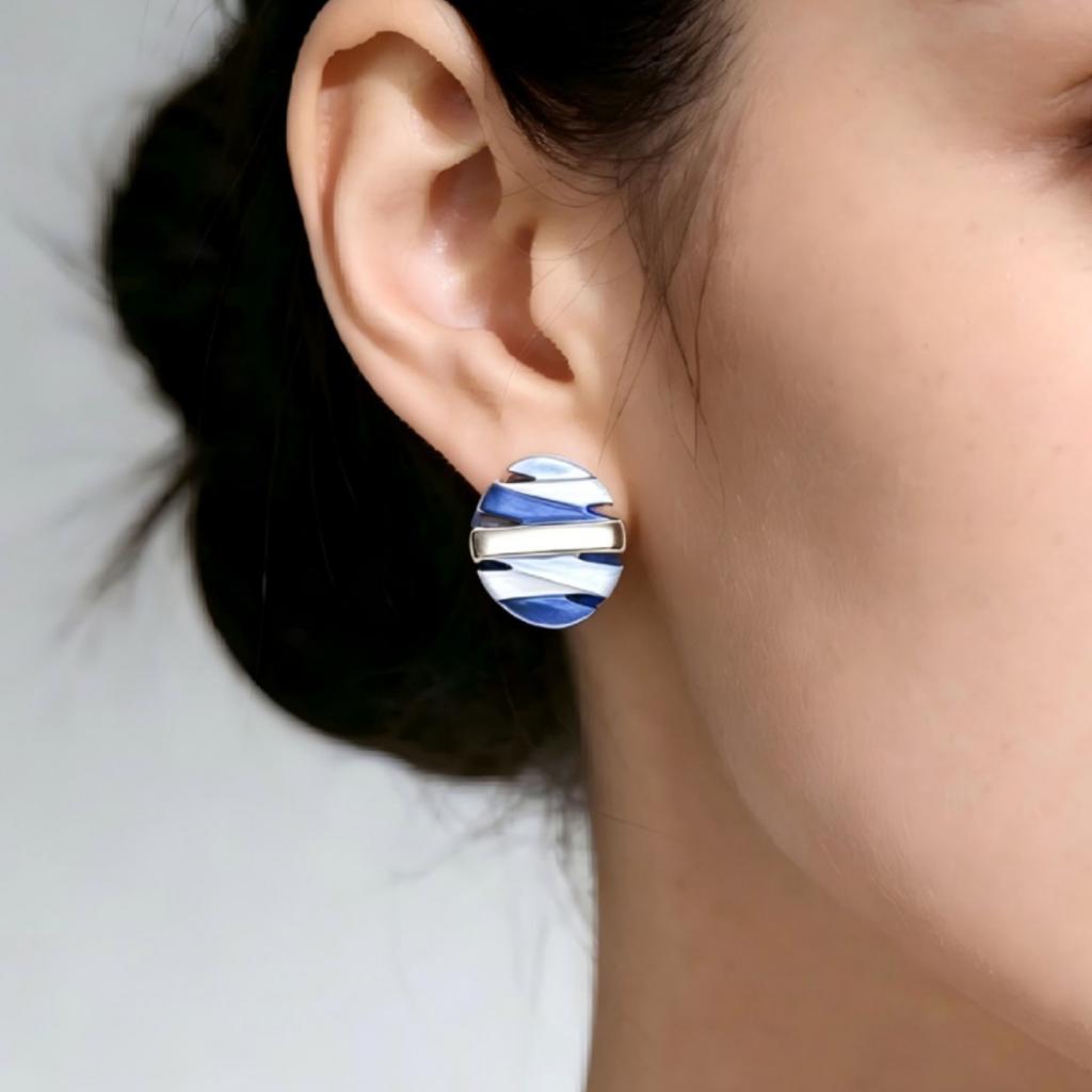 New European and American fashion luxury enamel color stud earrings women's simple niche versatile temperament earrings