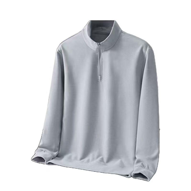 Men s Trendy Solid Color Half-Zip Fleece Hoodie with Stand Collar (300g) 4XL