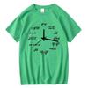 Mens Tshirt 100Cotton Casual Funny Math Clock Print Summer Loose Oneck T Shirt for Men Short Sleeve Cool Tshirt Male Tshirt