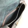 HERMES Logo Noumea Shoulder Bag Hand Bag Drawstring Shoulder Bag Leather Navy