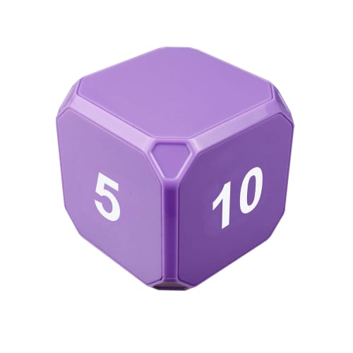 TimeCube Plus Preset Timer with 4 LED Lights and Alarms for Time Management and Countdown Settings (Purple - 5, 10, 20, 30 Minutes)