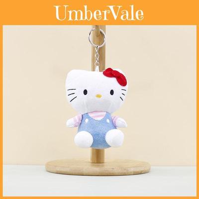 Cute Blue Red Pink Cat Plush Toy Keychain Decorative Doll For Bags 12cm