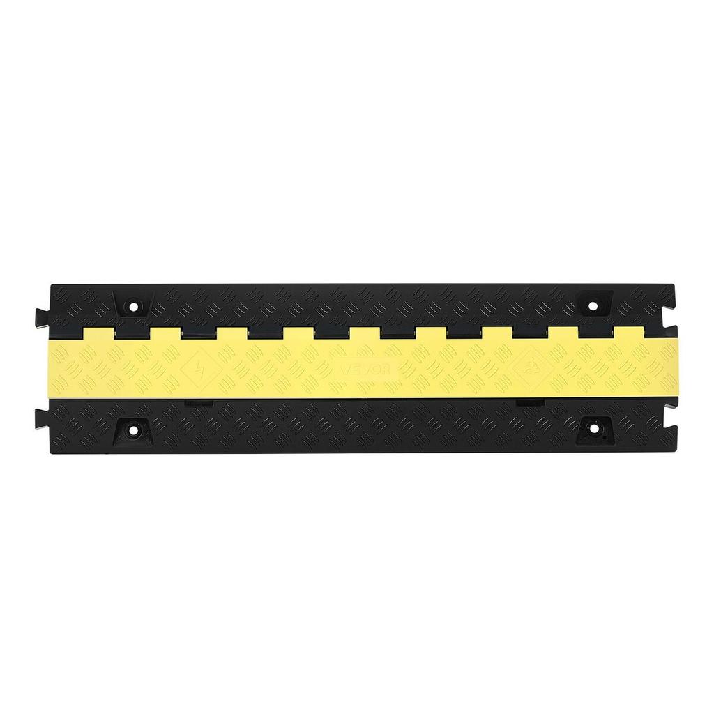 Cable Protector Ramp, 9,979 Kg/axle Capacity, 2 Channel Heavy Duty TPU Cord Hose Wire Cover, 31 X 28 Mm Channel, Traffic Speed Bump with Flip-Open Top