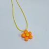 Sweet Colorful Flower Pendant Necklace for Women Girl Floral Design Rope Chain Chokers Fashion Jewelry Gift