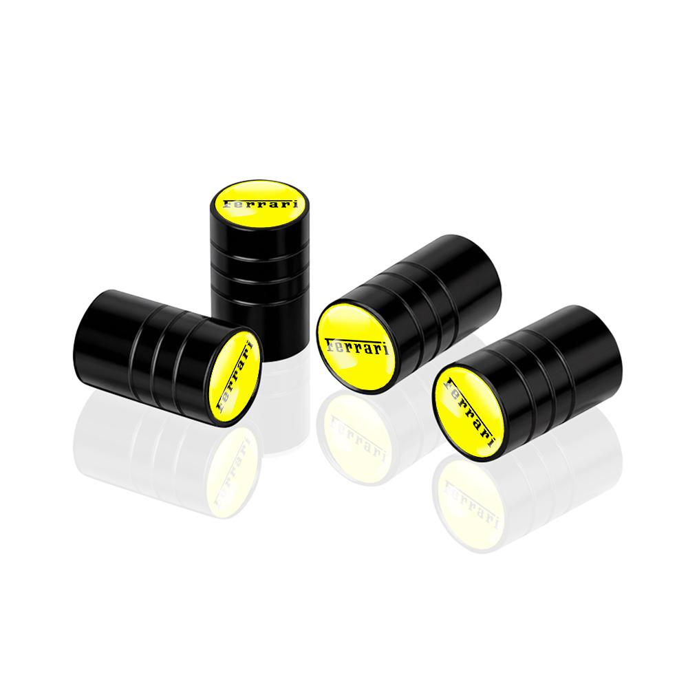 4Pcs Car Logo Wheel Valve Caps Stem Covers Auto Exterior Accessories For Ferrari F1 458 488 SF90 Stradale SF90Spider 296 GTB 296 WM2