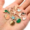 10pcs Enamel Animal Dolphin Shell Starfish Charms Pendant Cute for Earrings Necklace Bracelet Jewelry Findings Accessories