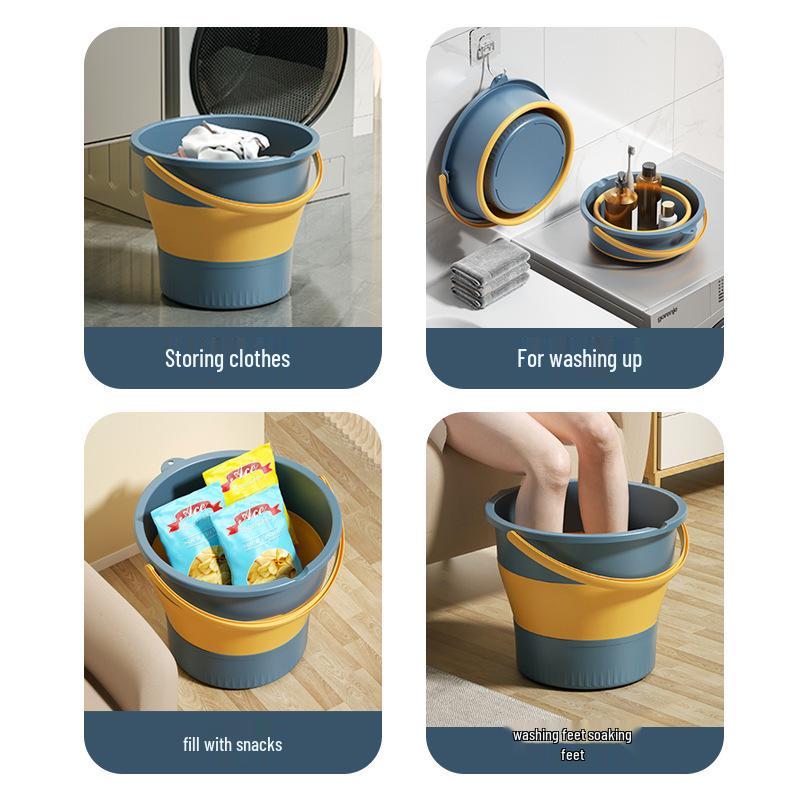 Collapsible Portable Water & Trash Bucket for Travel, Fishing, Outdoor & Home Use