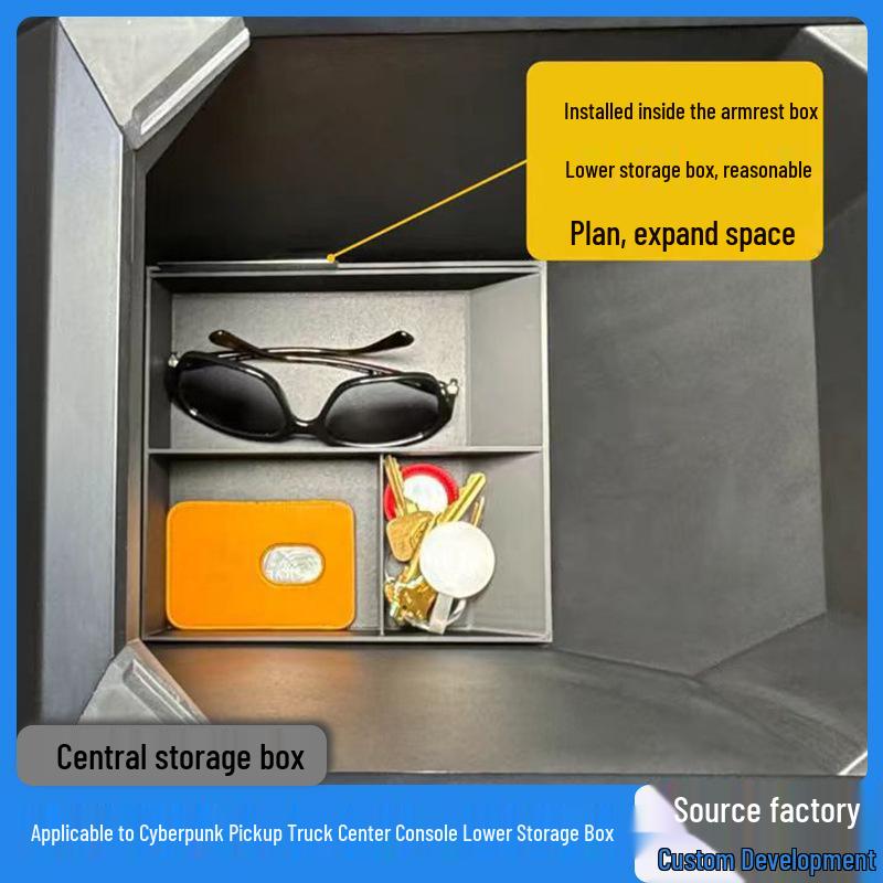 Tesla Cybertruck Interior Armrest Storage Box Modification Inside Armrest Box