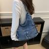 Vintage gewaschene Denim-Tragetasche Schulter-Umhängetasche Damen-Tasche