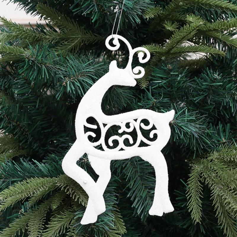 8 Stück gemischte glitzernde Anhänger Funkelnde Gold-/Silber-Weihnachtsdekoration Stilvolle Festliche Saison Heimdekoration