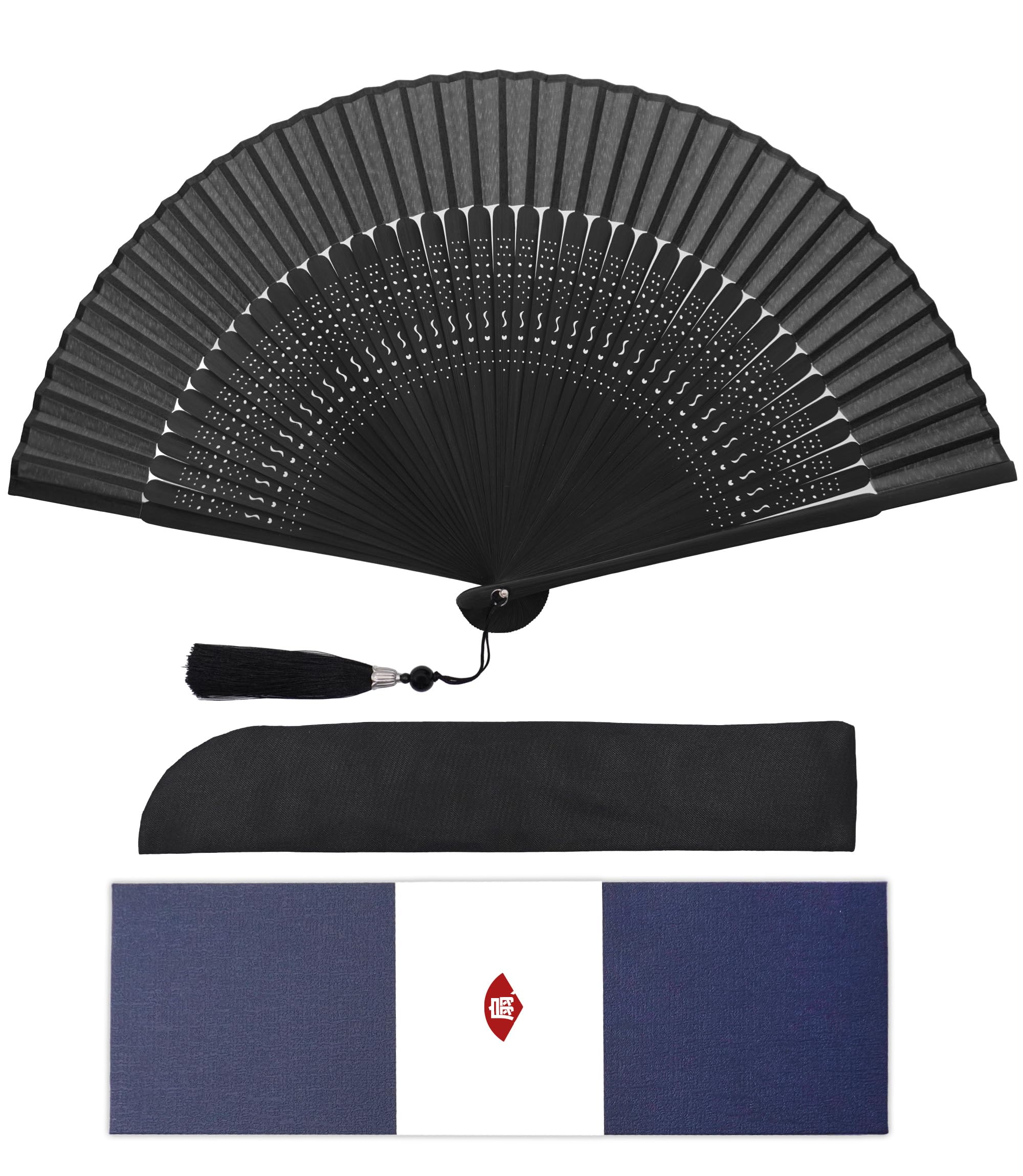 

GOKEI Складной Премиум Шелк Шелк и Лето Натуральный Шелк Подарочная Коробка Черный Коричневый Ажурный Идеально для Лета Фейерверки Японский Стиль Японский Кабуки