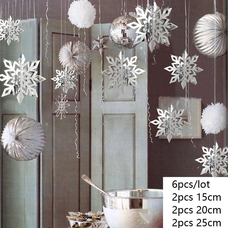 3D Künstliche Schneeflocken Papiergirlande Banner Weihnachtsdekorationen für Zuhause Winter Geburtstagsfeier Falscher Schnee Neujahrsornamente