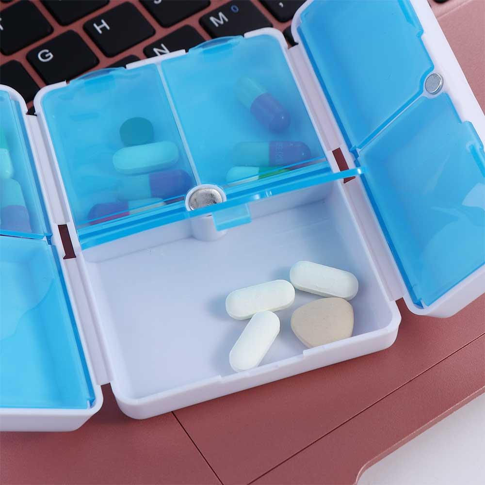 7 Grids Pills Organizer Case Magnetic Pill Box Waterproof Magnetic Pill Case Foldable Unisex