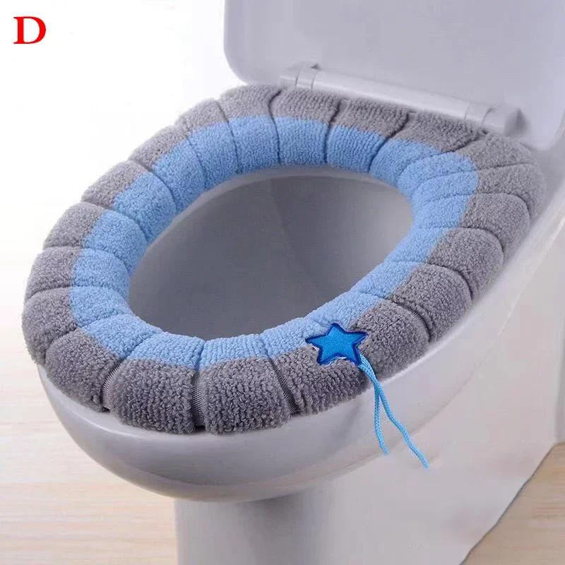 1Pc Bathroom Toilet Seat Cover Soft Warmer Washable Mat Cover Pad Cushion Seat Case Toilet Lid Cover Accessories Bath Home