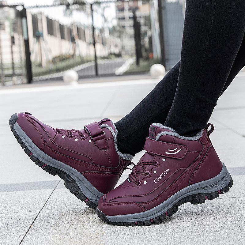 Winter Velvet Warm Cotton Shoes Non-slip and Wear-resistant Medium Walking Shoes Thickened Snow Boots