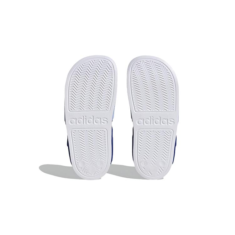 Adidas Adilette Slip Resistant Abrasion Resistant Sandal Blue White Kids' H06444