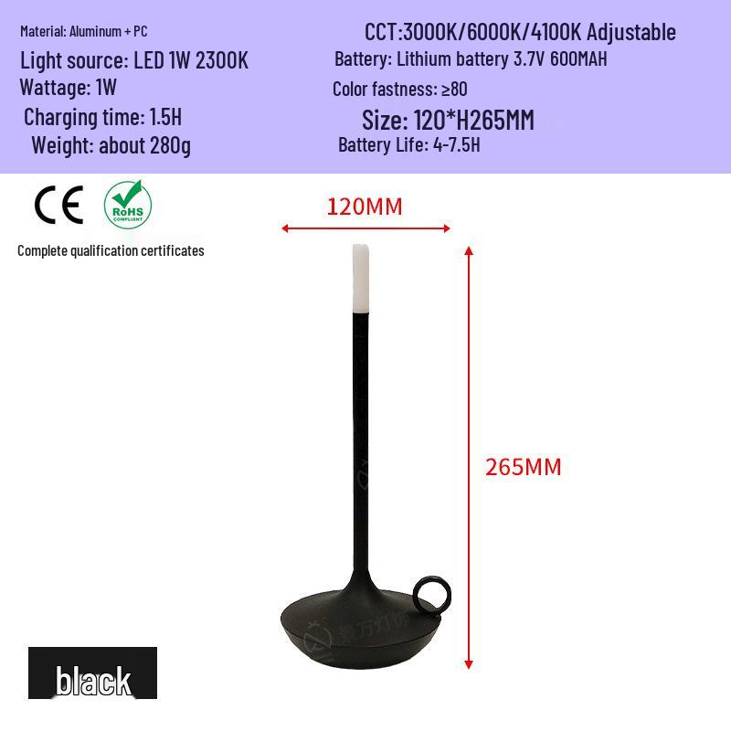 Aladdin-Style Touch Dimming Metal Desk Lamp for Camping & Outdoor Use