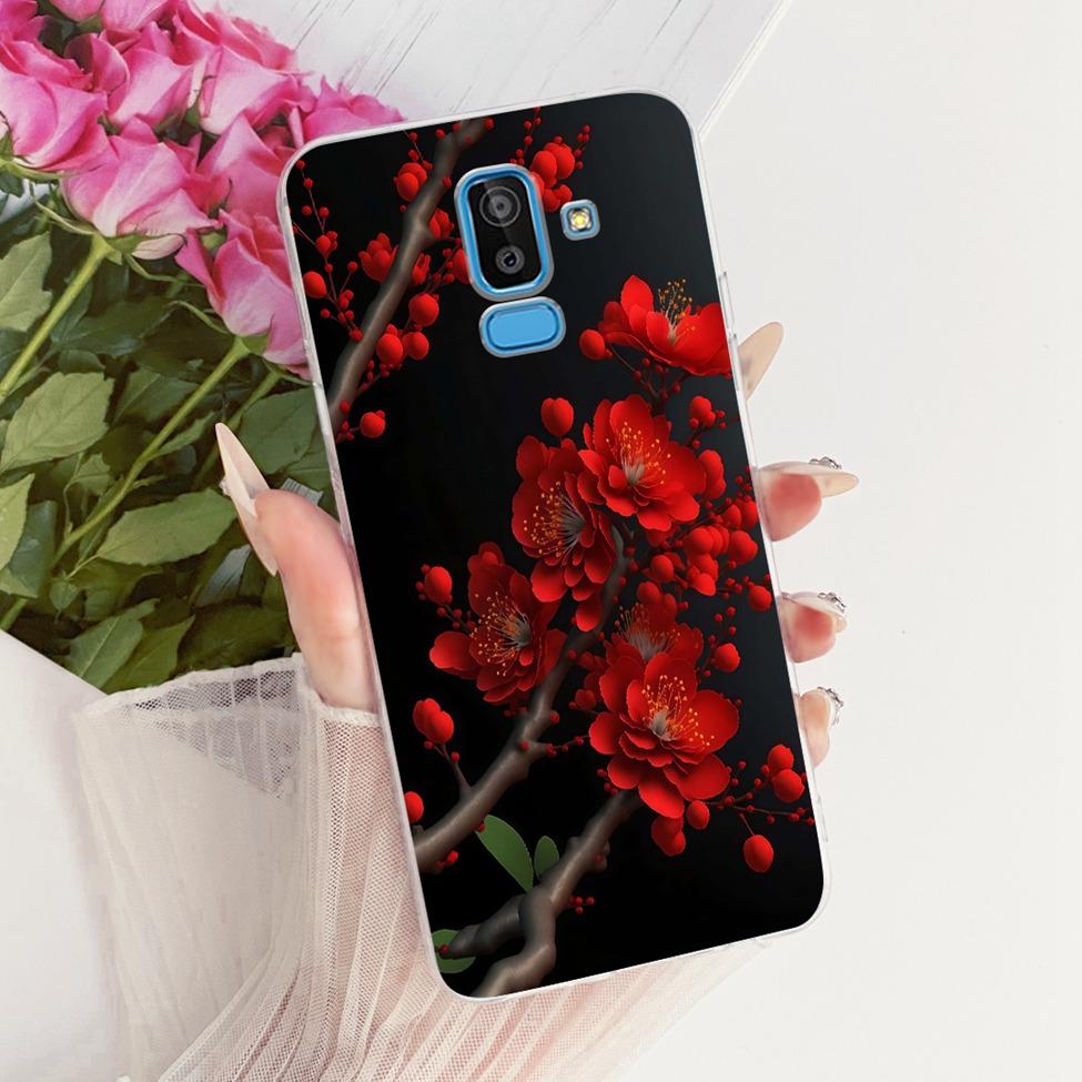 Clear Cover For Samsung J8 2018 Case SM-J810G Cute Cat Fashion Butterfly Funny 2D Painted Casing For Samsung Galaxy J8 2018