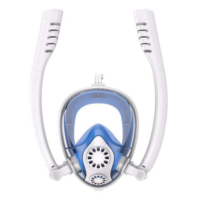 PULIAN Dual Tube Full Face Dry Snorkel Mask