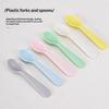 1/2/4Pcs Simple Children Tableware Plastic Baby Feeding Spoon Toddler Training Eating Utensils For Dessert Fruit