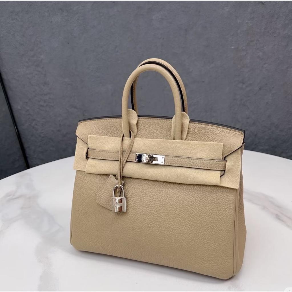 High-quality Version H Home First-layer Cowhide Lychee Pattern Platinum Bag, Portable Shoulder Crossbody Kelly Women's Bag